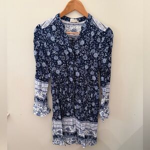 Altar'd State Blue and White Patterned Dress